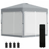 Outsunny 10' X 10' Pop Up Gazebo, Foldable Canopy Tent With Carrying Bag With Wheels, 4 Leg Weight B