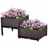 Outsunny Set Of 2 Plastic Raised Garden Bed, Planter Box, Flower Vegetables Planting Container With