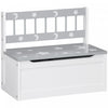 Qaba Kids Toy Storage Box Chest with Lid, Toddler Children Playroom Bedroom Furniture, Toy Organizer and Storage Bin, Grey