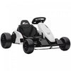 Qaba Electric Go Kart, 24V 9Ah Big Battery, Kids Drift Kart with Dual 150W Motors, Adjustable Seat & 11.2MPH High Speed, Slow Start, 5-Point Harness, for 6-12 Years, White