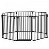 Pawhut Pet Safety Gate 8-panel Playpen Fireplace Christmas Tree Steel Fence Stair Barrier Room Divid