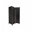 3 Panel Woven Bamboo Screen Black