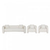 Sylvia Modern Glam 3-Piece Sofa Set in Ivory