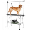 Pawhut 42in Foldable Dog Grooming Table, Pet Grooming Table With Adjustable Grooming Arms, Storage S