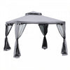 Outsunny 9.6' X 9.6' Patio Gazebo Outdoor Pavilion 2 Tire Roof Canopy Shelter Garden Event Party Ten
