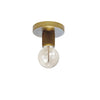Dainolite Roswell 1 Light Flush Mount Small Aged Brass Lamp