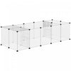 Pawhut 20 Panels Diy Pet Playpen, Small Animal Cage With Door, Top Cover, Indoor Yard Fence For Guinea Pig, Hedgehog, Bunny, 69" X 28" X 18", White