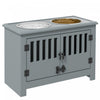 Pawhut Raised Dog Bowls, Elevated Dog Feeder With 2 Stainless Bowls, Storage Cabinet, Door, For Extr
