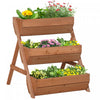 Outsunny 3 Tier Raised Garden Bed Vertical Wooden Elevated Planter Box Kit For Flowers, Vegetables,