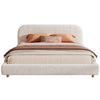 Laurel Ottoman Hydraulic Lift Storage Platform Bed with Boucle Upholstered and Hidden Under-White