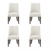 Beever Modern Chenille Wood Dining Chair in Cream - Set of 4