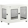 Pawhut Pet Crate End Table With Water-resistant Cushion, Double-door Dog Crate Furniture For Large M
