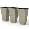 Outsunny 28" Tall Plastic Planters, Set of 3 Garden Flower Pots, Mixed Grey