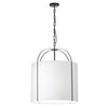 Dainolite Quincy 3 Light Pendant Matte Black White Shade Lamp