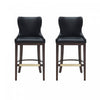 Blair Modern Wood Upholstered Barstool in Black - Set of 2 Bar Stool