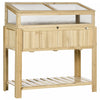 Outsunny Raised Garden Bed With Cold Frame Greenhouse And Storage Shelf, Outdoor Wooden & Pc Elevate