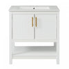Simona 30\" Solid Wood Bathroom Vanity With Ceramic Sink And Storage - White