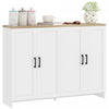 HOMCOM Modern Sideboard Buffet Cabinet with Adjustable Shelves White
