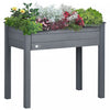 Outsunny 34\"x18\"x30\" Elevated Planter Box With Legs Wooden Patio Raised Garden Bed Outdoor Flower St