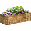 Outsunny 40\" X 16\" X 12\" Raised Garden Bed, Raised Planter Box, Wooden Planter Raised Bed With Drain