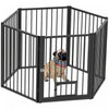 Pawhut Dog Playpen, 30\"h Pet Playpen, 6 Panels Puppy Exercise Pen Heavy Duty With Dog Gate & Cat Doo