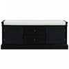 Boyce Solid Wood Storage Bench With 4-door Shoe Cabinet With Cushion - Black