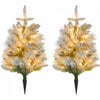 Homcom 2 Pieces 2ft Pre Lit Artificial Christmas Trees With 60 Led Lights