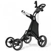 Goplus Folding 4 Wheels Golf Push Cart W/bag Scoreboard Adjustable Handle Gray