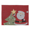 Tapestry Unbacked Placemat Santa Putting Star on Tree - Set of 12