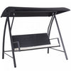 Outsunny Wicker Patio Swing With Stand For 3 Persons, Outdoor Swing Chair, Glider Loveseat W/ Adjust