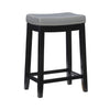 Claridge Faux Leather Backless Counter-Height Stool - Grey
