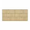 Clive Mid-Century Modern 72\" Dresser in Natural Oak and Gold (6-Drawer)