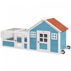 Pawhut Rabbit Hutch Outdoor, Bunny Cage Guinea Pig House Small Animals Habitat With Asphalt Roof, Ha