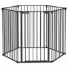 Pawhut 48inch 6-panel Dog Playpen, Foldable Dog Pen, Metal Rabbit Run, Pet Crate Fence With Door For