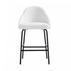 Gracie Modern Metal Upholstered Counter Stool in White and Black Bar Stool