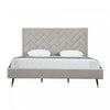 Crosby Modern Upholstered Velvet King Bed in Greige