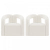 Darian Modern Boucle Lounge Chair in White - Set of 2