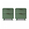 Granville Modern 18\" Nightstand in Sage Green (2-Drawer) - Set of 2