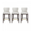 Blair Modern Wood Upholstered Barstool in White - Set of 3 Bar Stool