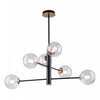 Aurelia Matte Black & Brass 6-Light Chandelier II