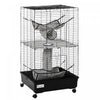 Pawhut Small Animal Cage Habitat Pet Play House For Ferret With Wheels Hammocks Tunnels And 3 Doors