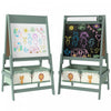Qaba Art Easel For Kids, 3-in-1 Double-sided Kids Easel With Paper Roll, Whiteboard & Chalkboard, 2 Storage Boxes, Gift For Boys, Girls Ages 3-8, Green