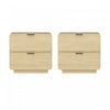 Chrystie Contemporary Modern 26\" Nightstand in Natural (2-Drawer) - Set of 2