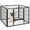 Pawhut Dog Pen Dog Play Pen 4 Panels Dog Fence Outdoor Indoor With Gate For Small Animal Dog, Backya