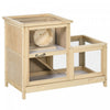Pawhut Wooden Hamster Cage, Mice Rodent Small Animals Kit Hutch, 2 Tiers Exercise Play House, With S
