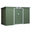 Outsunny 9' X 4' Metal Storage Shed, Garden Tool House With Floor Foundation, Double Sliding Doors,