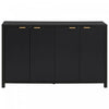 Ted 55\" Fluted Buffet Cabinet With Storage And Adjustable Shelves - Black