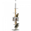 Pawhut Floor To Ceiling Cat Tree For Large Cats Adult, Cat Tower Adjustable Height 89\"-104\" W/ Scrat