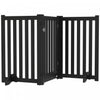 Pawhut Foldable Dog Gate With Door, 3 Panels Freestanding Pet Gate With Support Feet Indoor Playpen