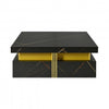 Marcia 43.3\" Square Engineered Wood Coffee Table With Storage Drawers - Black
